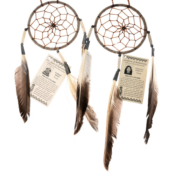 Antique Traditional Dreamcatcher - Tan - NativeAmericanVault.com