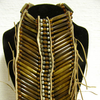 Native American Style Brown Breastplate with 4-Row Choker