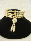 4-Row Carved Native American Style Choker with Center Piece