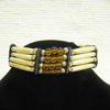 4-Row Native American Style Off-White Choker with Glass Beads