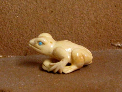 Zuni Carved Ivory Frog Fetish by Frank Nieto | NativeAmericanVault.com