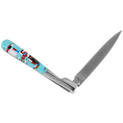Micro Inlaid Southwest Toad Folding Knife