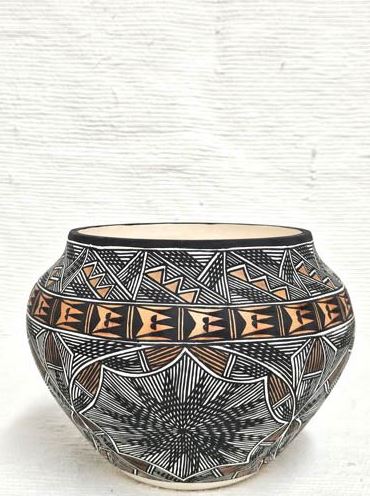 Native Acoma Hand-built and Hand-painted traditional pot