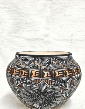 Native Acoma Hand-built and Hand-painted traditional pot