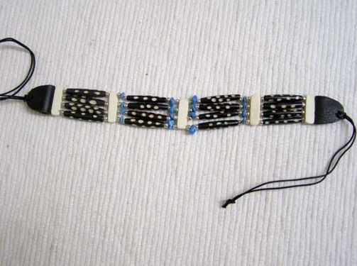 4-Row Black and Blue Native American Style Choker