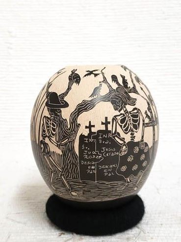 Handbuilt Day of the Dead Pot