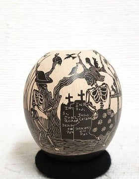 Handbuilt Day of the Dead Pot
