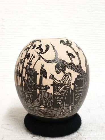 Handbuilt Day of the Dead Pot