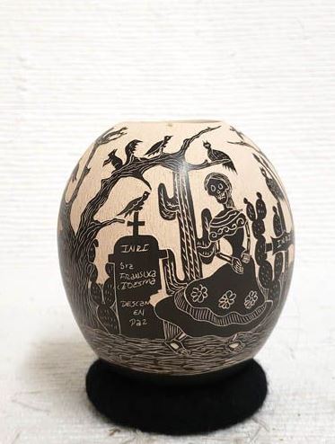 Handbuilt Day of the Dead Pot