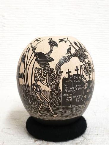 Handbuilt Day of the Dead Pot
