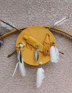 Authentic Native American Style Navajo Made Bow and Arrows with Warrior Shield