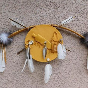 Authentic Native American Style Navajo Made Bow and Arrows with Warrior Shield