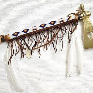 Native American Made Brass Hatchet with Pipe