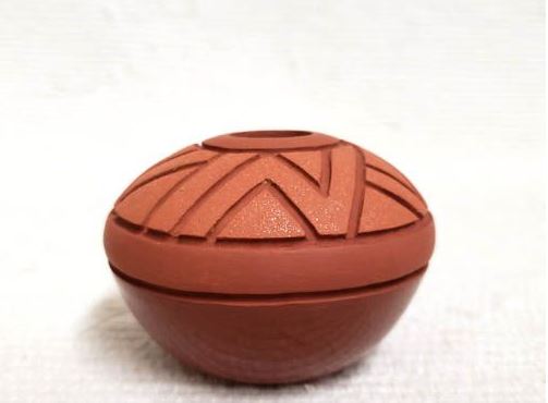 Laguna Hand built and Hand carved Seed Pot