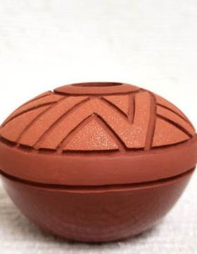 Laguna Hand built and Hand carved Seed Pot