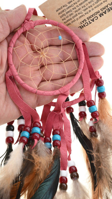 Native American Dreamcatcher in Blush Pink Leather