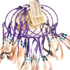 Traditional Native American Dreamcatcher in Purple Leather