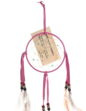 4" Native American Dreamcatcher - Pink