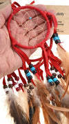 Native American Dreamcatcher in Ruby Red Leather