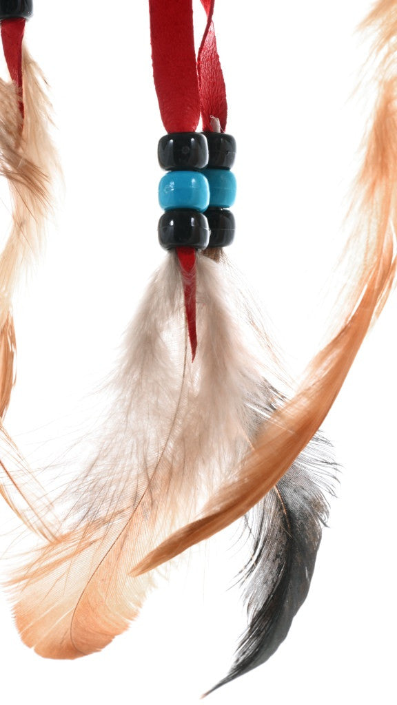 Native American Dreamcatcher in Ruby Red Leather