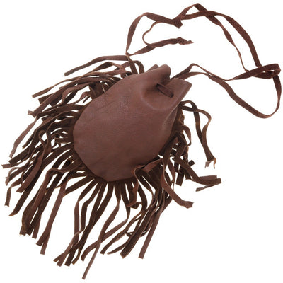 Handmade Leather Indian Medicine Bag in Dark Brown