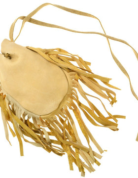 Handmade Leather Indian Medicine Bag Necklace in Palomino