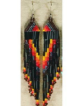 Fire Handmade Beaded Indian Earrings