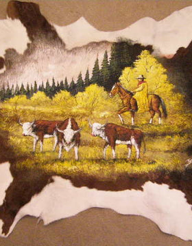 Calf Skin Wall Mural ("Stray Steers")