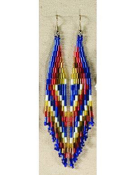 Blue Handmade Beaded Indian Earrings