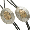 Navajo Hammered Silver Gold Indian Chief Bolo Tie