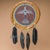 11.5" Painted Rawhide Bird War Shield Mandala