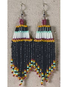 Large Handmade Beaded Indian Earrings