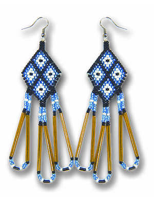 Diamond French Hook Beaded Earrings