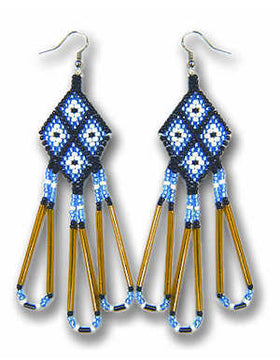 Diamond French Hook Beaded Earrings