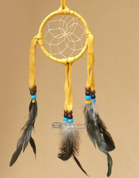 3" Native American Dream Catcher - Gold