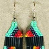 Turquoise Fire Beaded Earrings