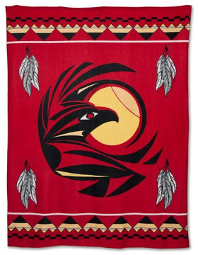 Native American Design Fleece Blanket - Raven by Missouri River