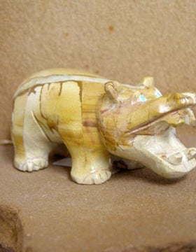 Zuni Carved Hippopotamus Fetish by Bremette Epaloose