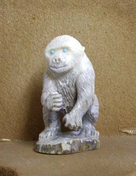 Zuni Carved Chimpanzee Fetish by Derrick Kaamasee