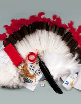 Deluxe Warbonnet Kit with Hand Painted Eagle Feathers