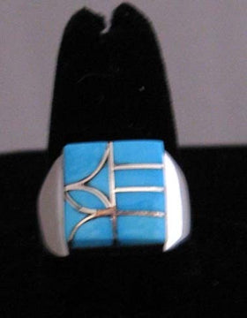 Zuni Made Turquoise Square Top Ring