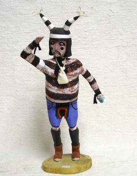 Antique Hopi Carved Clown Katsina Doll by Newton Honyumptewa