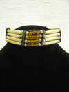 4-Row Native American Style Off-White Choker with Glass Beads