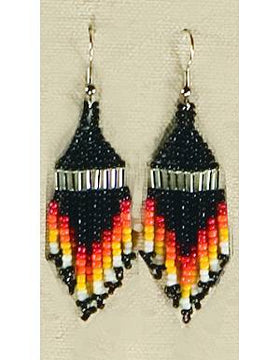 Fire Beaded Earrings