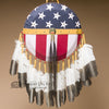 15" Tigua Indian Gold Leather American Flag Shield