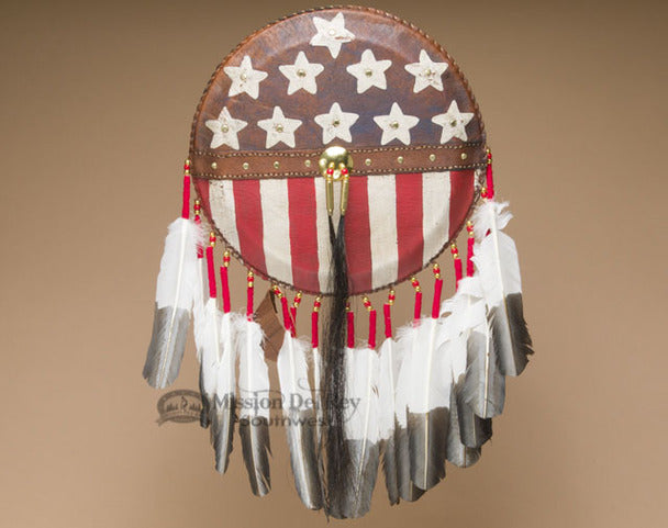 15" Tigua Indian Deer Skin Shield