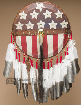 15" Tigua Indian Deer Skin Shield