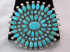 1970s Zuni Made Squash Turquoise Pin/Pendant by Quandelacy