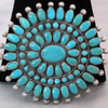 1970s Zuni Made Squash Turquoise Pin/Pendant by Quandelacy