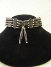 4-Row Native American Style Black Choker with Center Piece